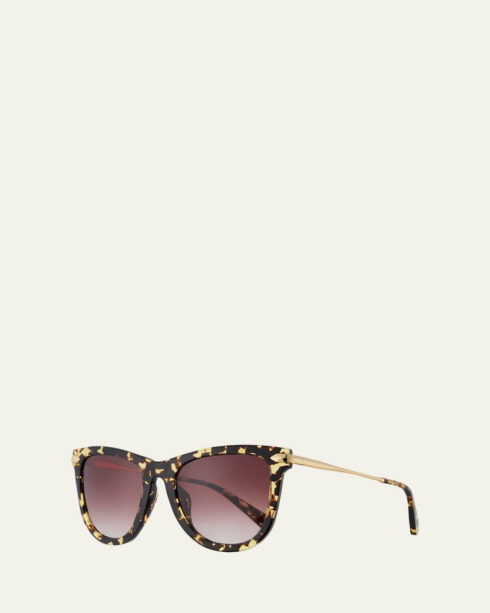Simone Polarized Square Acetate Sunglasses, Zulu